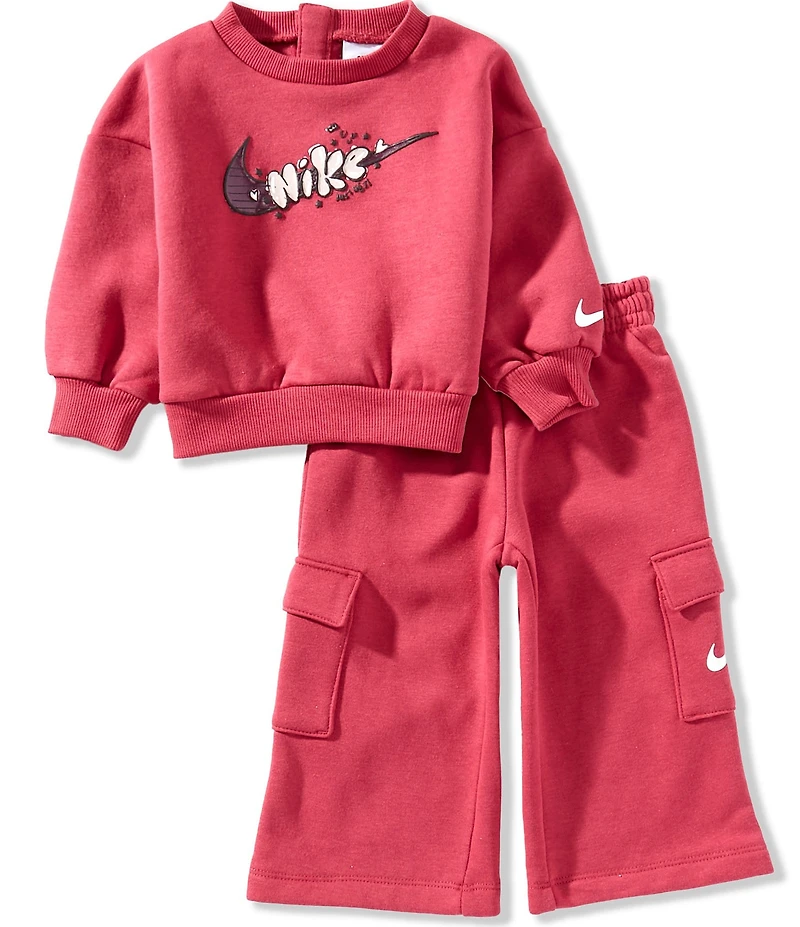 Nike Baby Girls Essentials Crew Neck Pullover & Cargo Pants Set