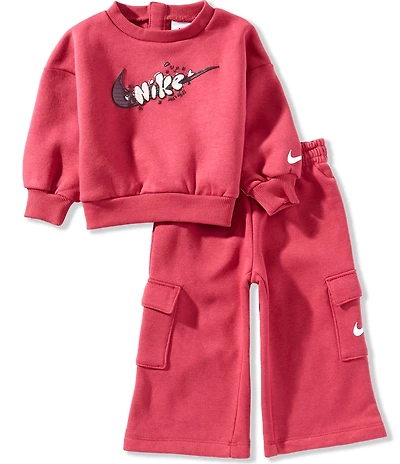 Nike Baby Girls Essentials Crew Neck Pullover & Cargo Pants Set