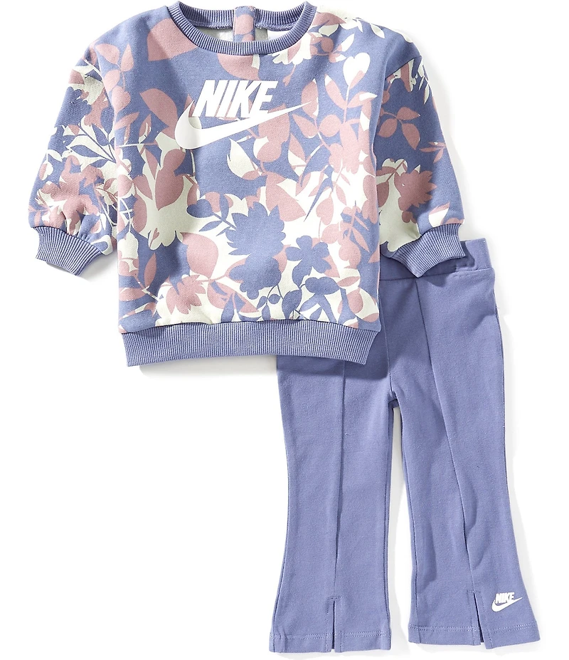 Nike Baby Girls Floral Camo Crewneck And Leggings Set