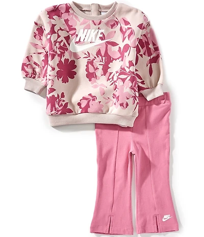 Nike Baby Girls Floral Camo Crewneck And Leggings Set