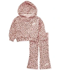 Nike Baby Girls Long-Sleeve Animal-Printed Hoodie & Matching Flared-Leg Leggings Set