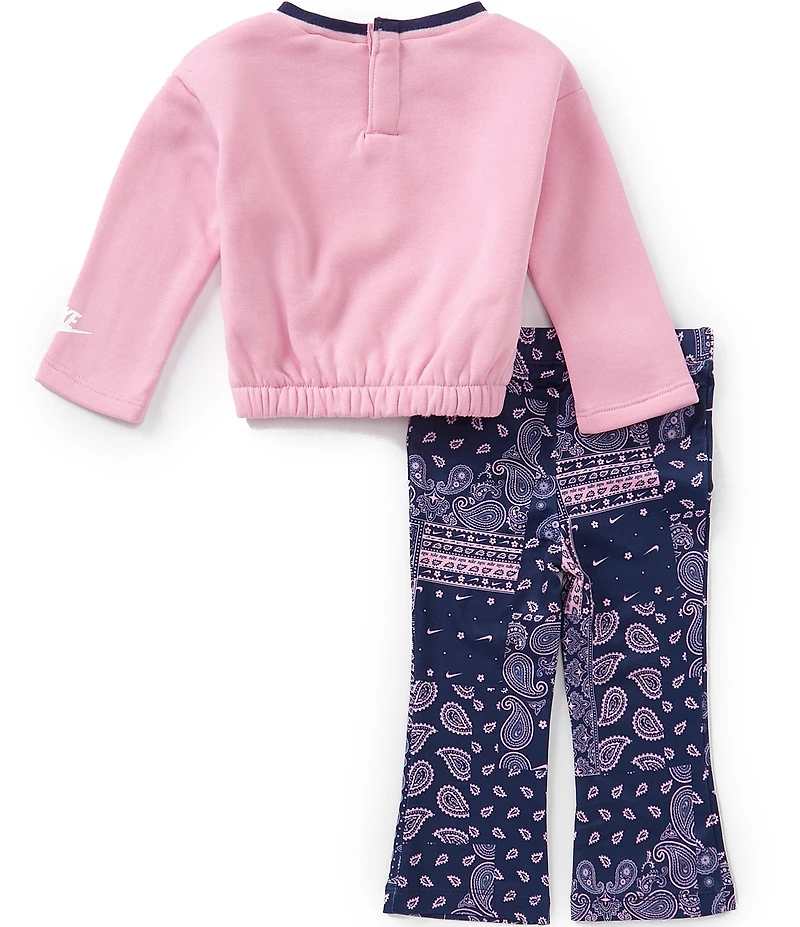 Nike Baby Girls Long Sleeve Pullover Fleece Top & Retro Remix Legging Set