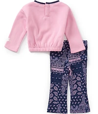 Nike Baby Girls Long Sleeve Pullover Fleece Top & Retro Remix Legging Set