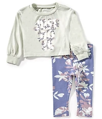 Nike Baby Girls Long Sleeve T-Shirt & Printed Club Leggings Set