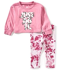 Nike Baby Girls Long Sleeve T-Shirt & Printed Club Leggings Set