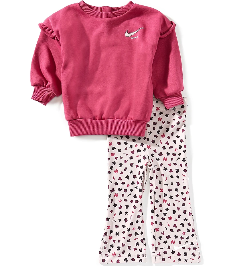 Nike Baby Girls Long Sleeve Top & Essentials All-Over Print Legging Femme Set