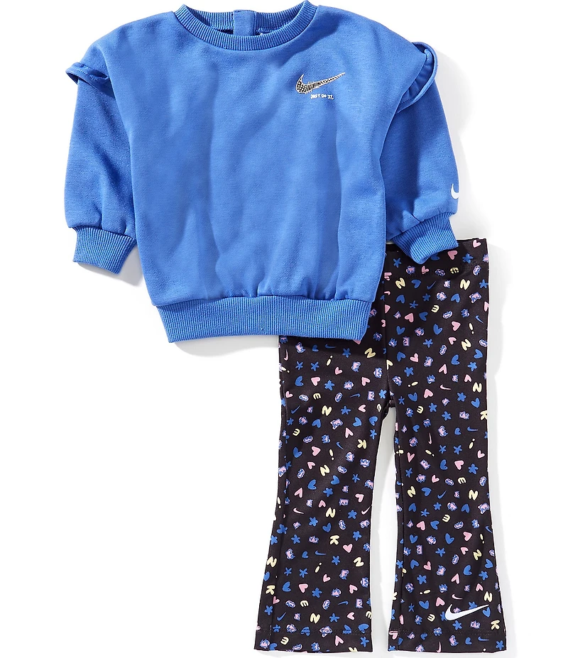 Nike Baby Girls Long Sleeve Top & Essentials All-Over Print Legging Femme Set