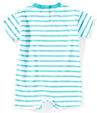 Nike Baby Girls Short Sleeve Striped Terry Romper