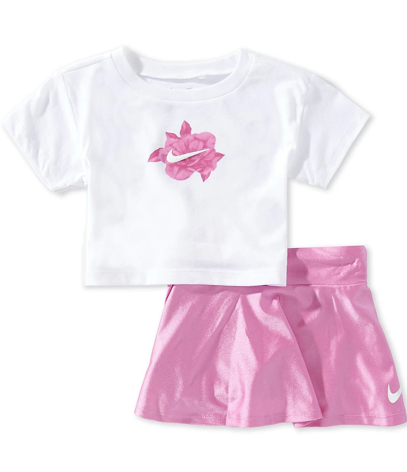 Nike Baby Girls Short Sleeve Move With Nature Tee & Shine Scooter 2-Piece Set