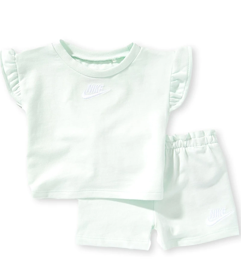 Nike Baby Girls Short Sleeves French Terry Tee & Shorts 2-Piece Set