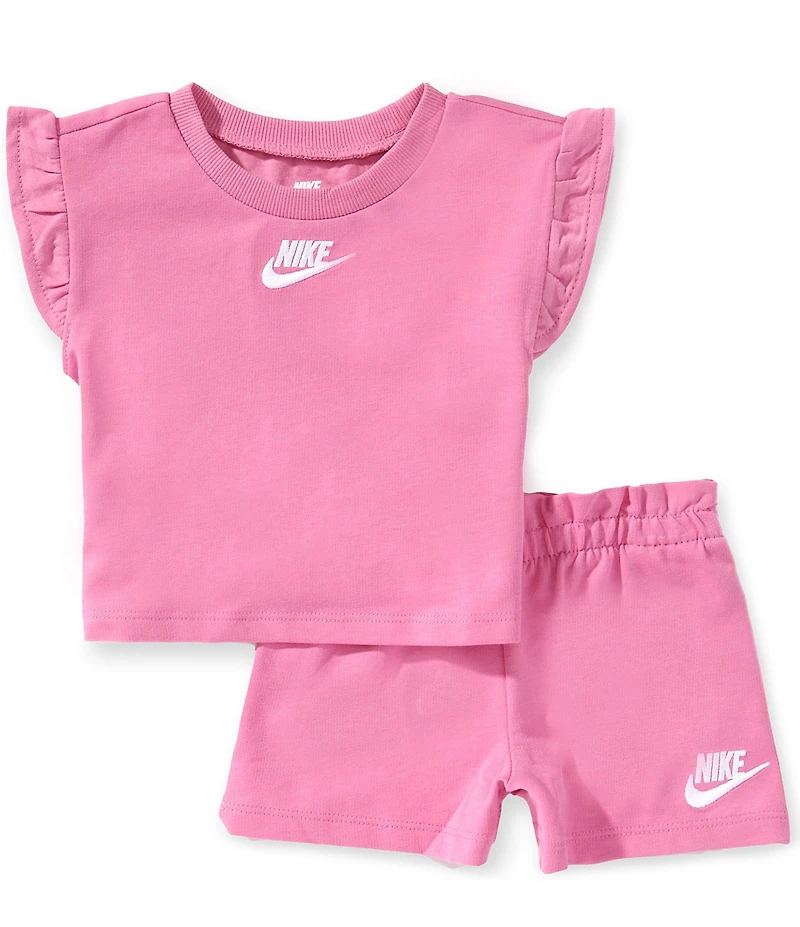 Nike Baby Girls Short Sleeves French Terry Tee & Shorts 2-Piece Set
