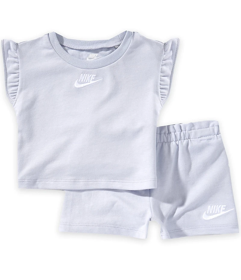 Nike Baby Girls Short Sleeves French Terry Tee & Shorts 2-Piece Set