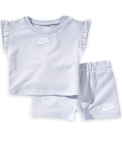 Nike Baby Girls Short Sleeves French Terry Tee & Shorts 2-Piece Set