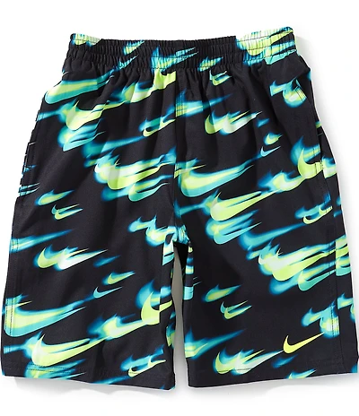 Nike Big Boys Allover Blur Swoosh Printed Swim Trunks