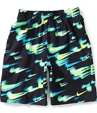 Nike Big Boys Allover Blur Swoosh Printed Swim Trunks
