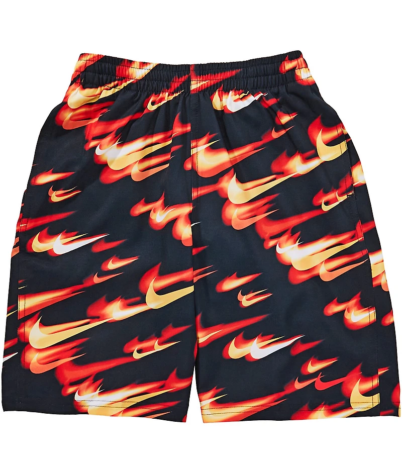 Nike Big Boys Allover Blur Swoosh Printed Swim Trunks