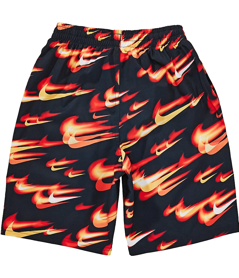 Nike Big Boys Allover Blur Swoosh Printed Swim Trunks