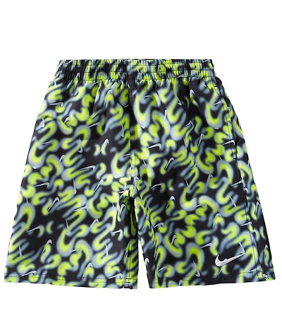 Nike Big Boys Allover-Swoosh-Printed Swim Trunks
