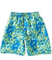 Nike Big Boys Allover-Swoosh-Printed Swim Trunks