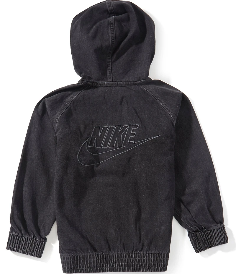 Nike Big Boys Full-Zip Hooded Denim Jacket