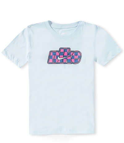 Nike Big Boys Short Sleeve Checkerboard Logo Graphic T-Shirt