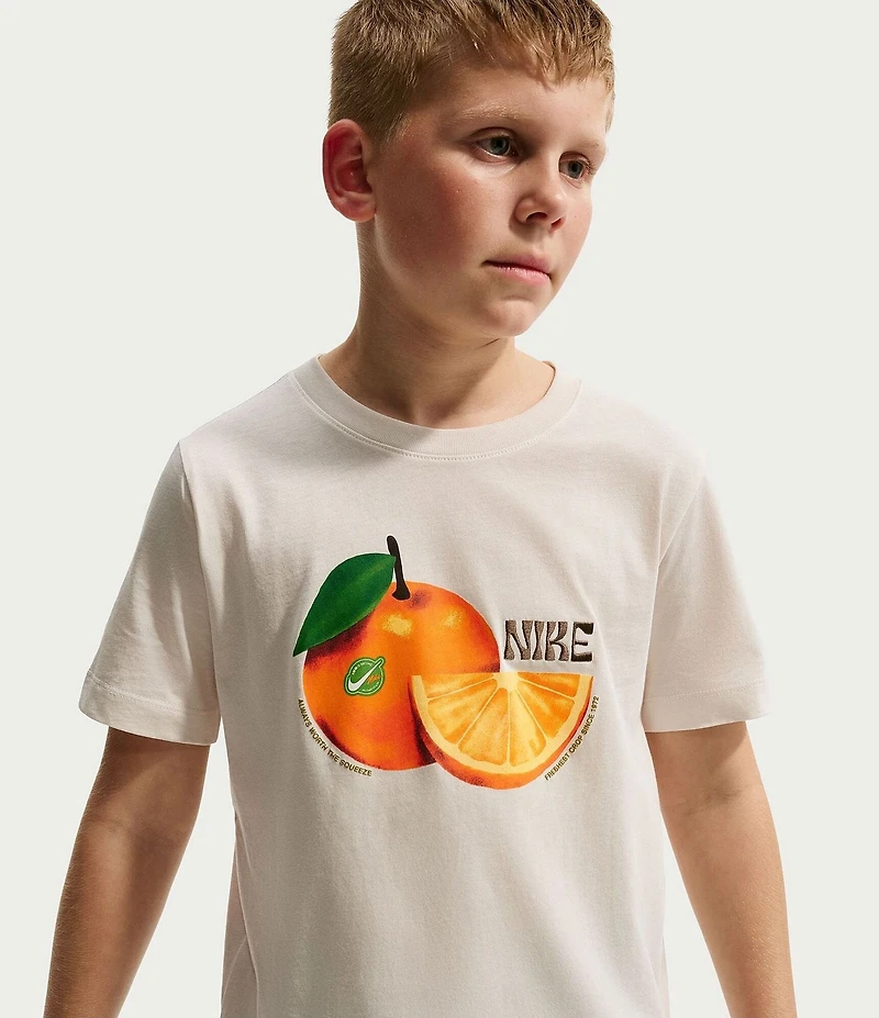 Nike Big Boys Short Sleeve Orange-Graphic T-Shirt