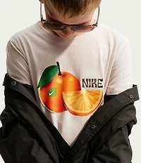 Nike Big Boys Short Sleeve Orange-Graphic T-Shirt