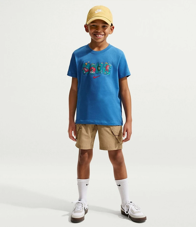 Nike Big Boys Short Sleeve Printed-Logo-Graphic T-Shirt