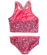 Nike Big Girls Bubble Scripts Spiderback Midkini 2-Piece Swim Suit