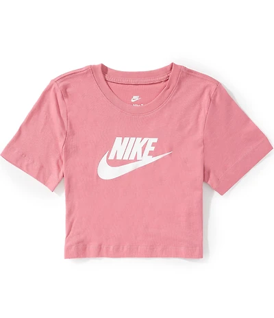 Nike Big Girls Cotton Crewneck Cropped T-Shirt