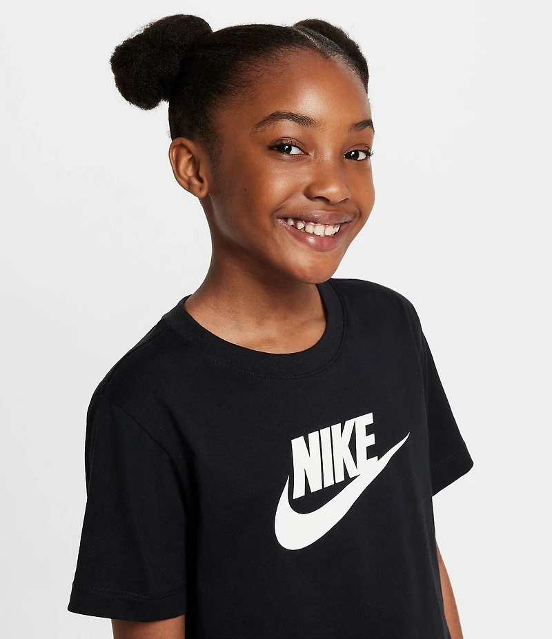 Nike Big Girls Cotton Crewneck Cropped T-Shirt