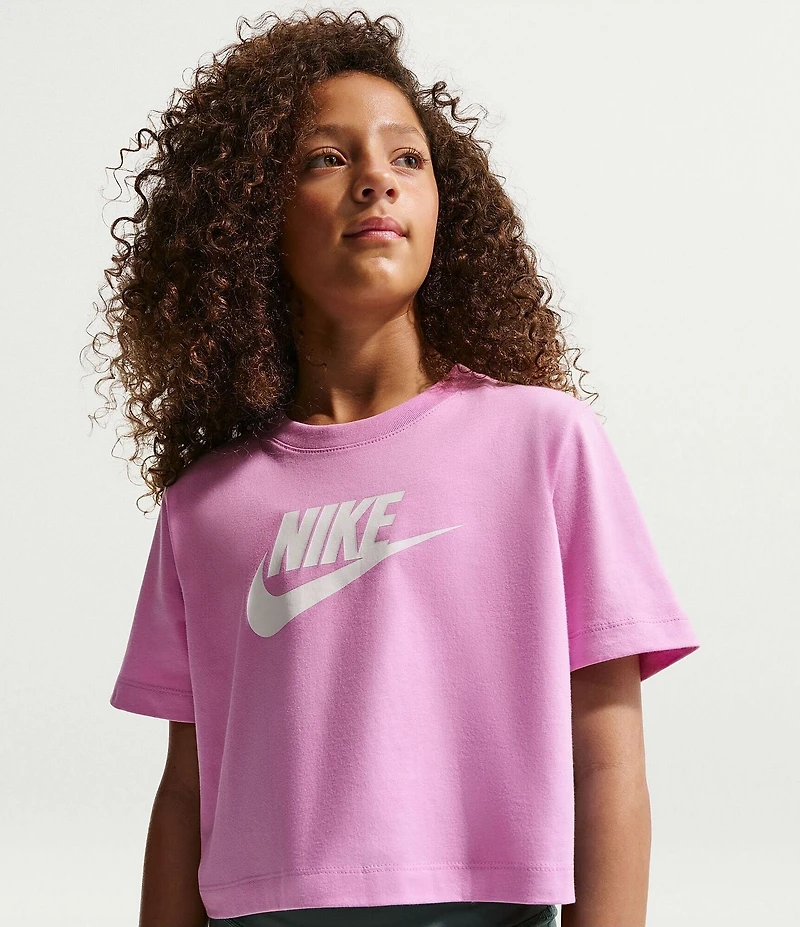 Nike Big Girls Cotton Crewneck Cropped T-Shirt