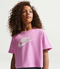 Nike Big Girls Cotton Crewneck Cropped T-Shirt