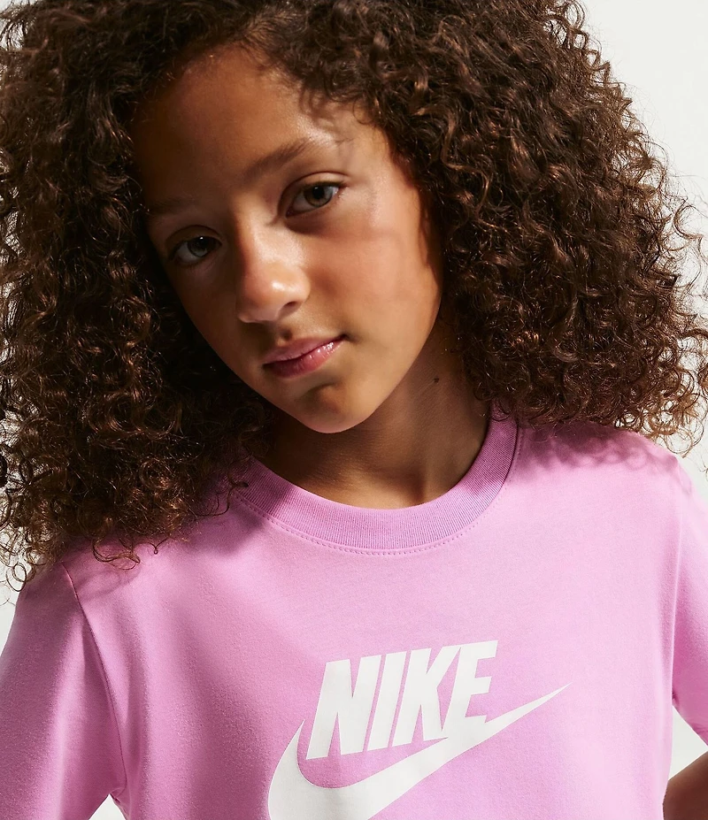 Nike Big Girls Cotton Crewneck Cropped T-Shirt