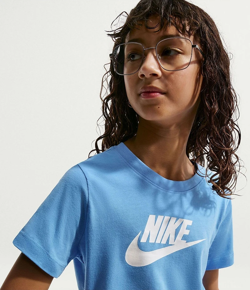 Nike Big Girls Cotton Crewneck Cropped T-Shirt