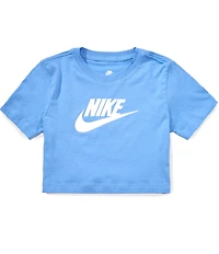 Nike Big Girls Cropped Short Sleeve Graphic Logo Cotton T-Shirt