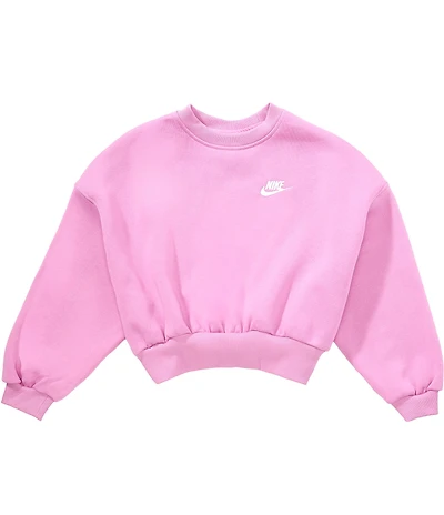 Nike Big Girls Crew Neck Long Sleeve Sportwear Club Fleece Sweatshirt