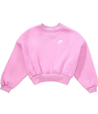 Nike Big Girls Crew Neck Long Sleeve Sportwear Club Fleece Sweatshirt