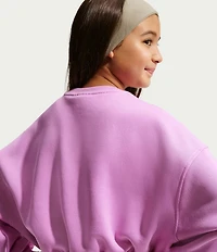 Nike Big Girls Crew Neck Long Sleeve Sportwear Club Fleece Sweatshirt