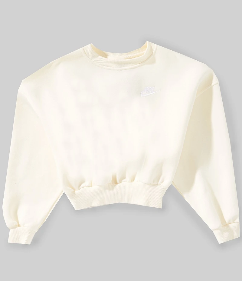 Nike Big Girls Crew Neck Long Sleeve Sportwear Club Fleece Sweatshirt