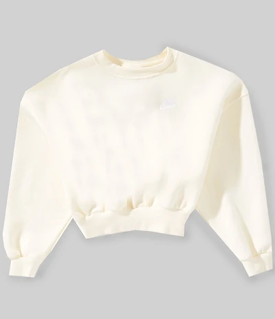 Nike Big Girls Crew Neck Long Sleeve Sportwear Club Fleece Sweatshirt