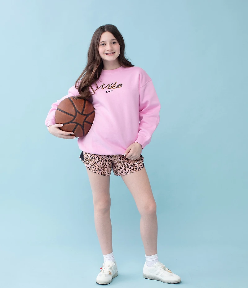Nike Big Girls Dri Fit Printed Tempo Shorts
