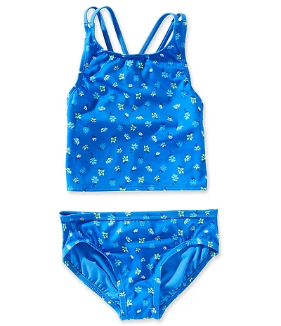 Nike Big Girls Floral Spiderback Midkini Top & Hipster Bottom Two-Piece Swimsuit