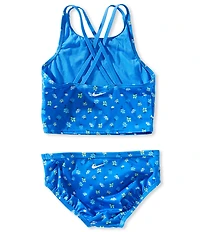 Nike Big Girls Floral Spiderback Midkini Top & Hipster Bottom Two-Piece Swimsuit