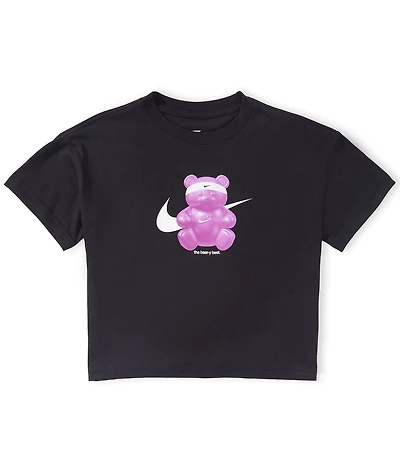 Nike Big Girls Short Sleeve Boxy Bear T-Shirt
