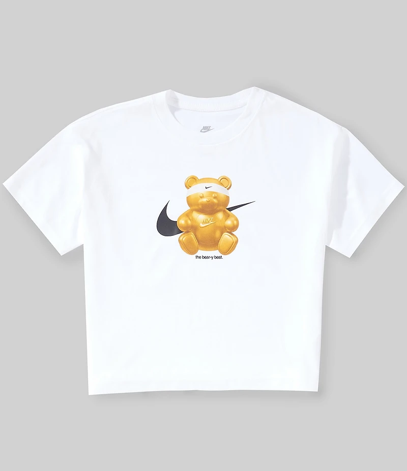 Nike Big Girls Short Sleeve Boxy Bear T-Shirt