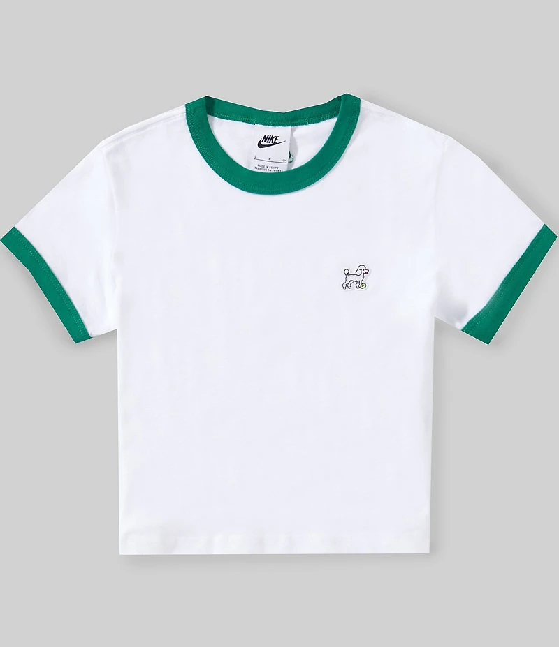Nike Big Girls Short Sleeve Crewneck Cropped Ringer T-Shirt