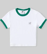 Nike Big Girls Short Sleeve Crewneck Cropped Ringer T-Shirt