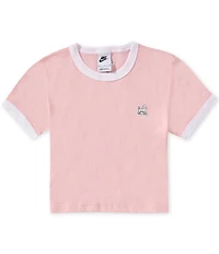 Nike Big Girls Short Sleeve Crewneck Cropped Ringer T-Shirt