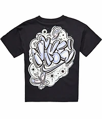 Nike Big Girls Short Sleeve Graffiti Logo Sporty Graphic T-Shirt